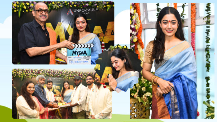 rashmika-mandannas-pan-india-action-thriller-mysaa-launched-grandly