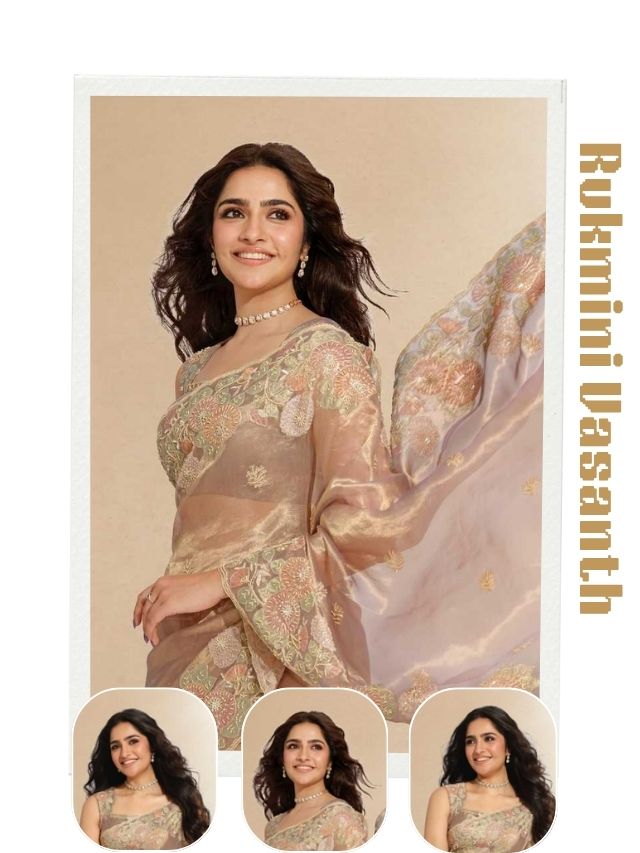 Rukmini Vasanth Radiates Elegance in Pastel Saree