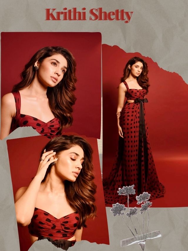 Krithi Shetty Stuns in Red Elegance
