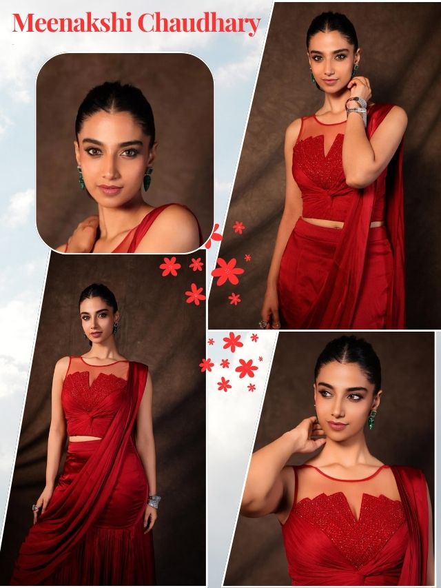 Meenakshi Chaudhary in Stunning Red Elegance