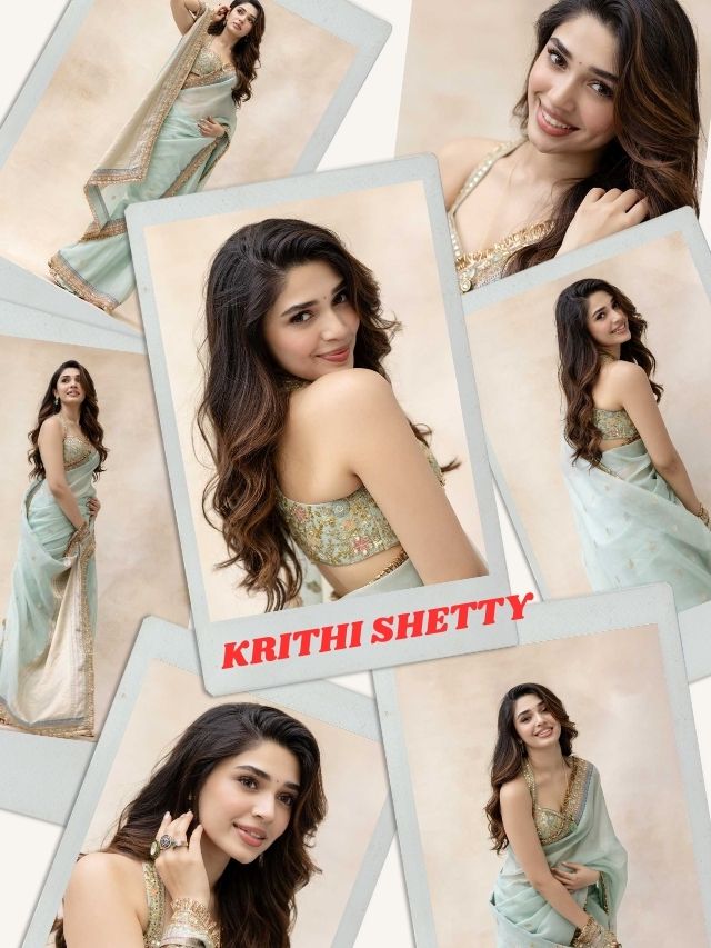 Krithi Shetty – Steals Hearts in Elegant Saree Look