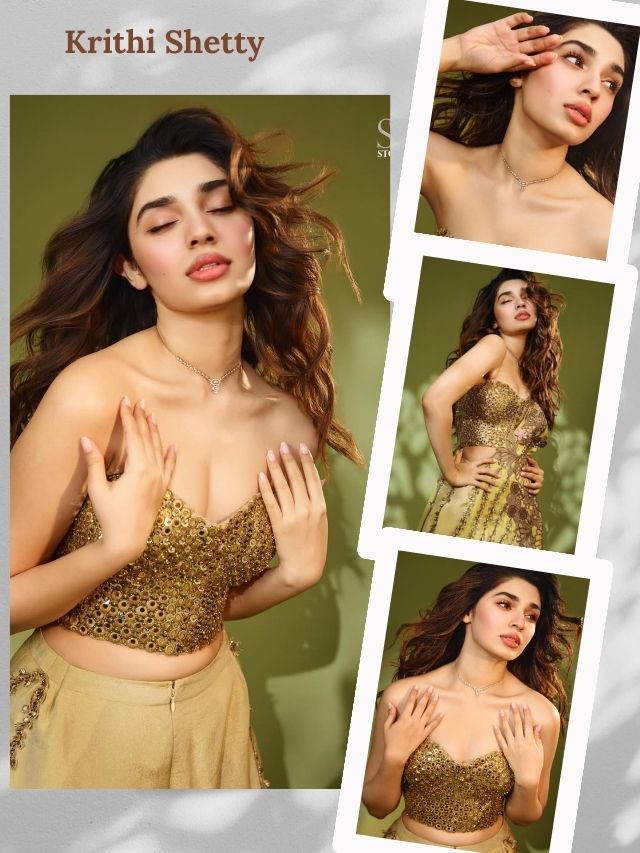 Krithi Shetty Shines in Gold