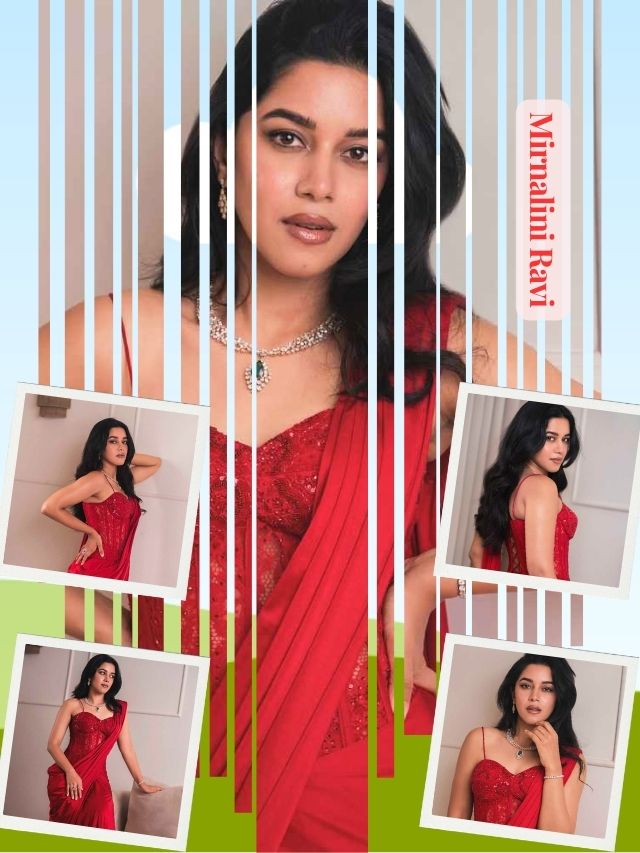 Mirnalini Ravi Sets the Internet on Fire in Red Saree