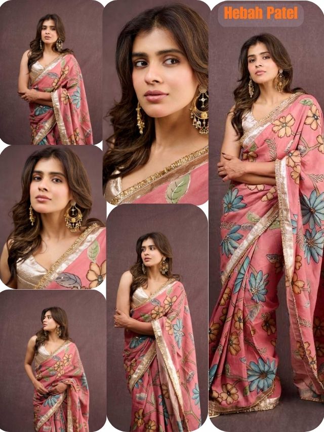 Hebah Patel Turns Heads in Elegant Floral Saree Look