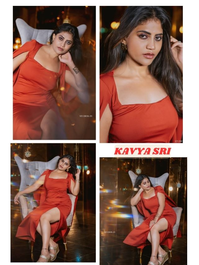 Kavya Sri Stuns in a Bold Red Look