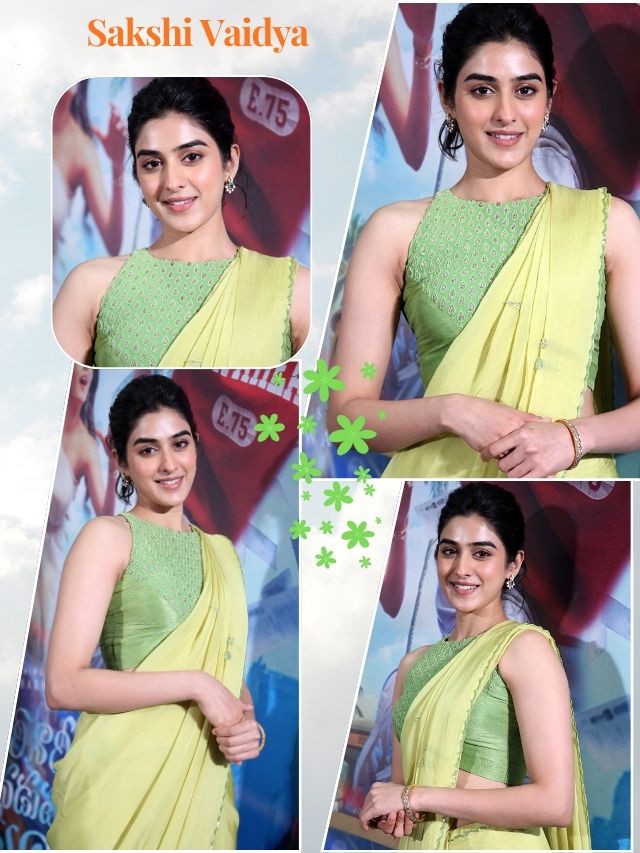 Sakshi Vaidya Stuns in Elegant Green Saree