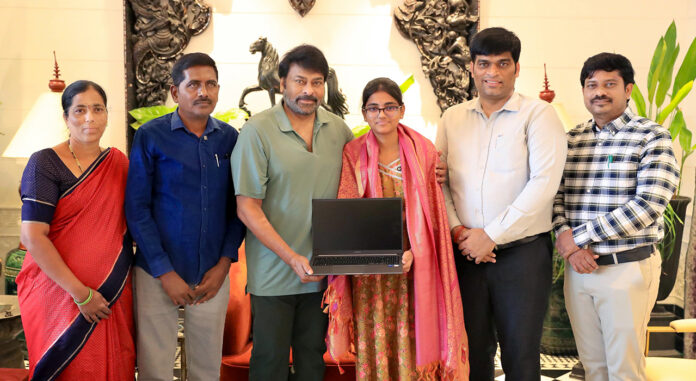 Chiranjeevi Honors TG EAPCET Topper M. Rushi