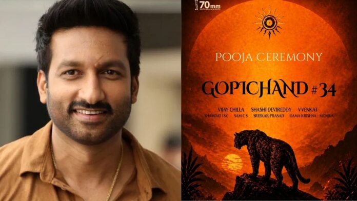 Gopichand’s #Gopichand34 Announced with Vvenkat