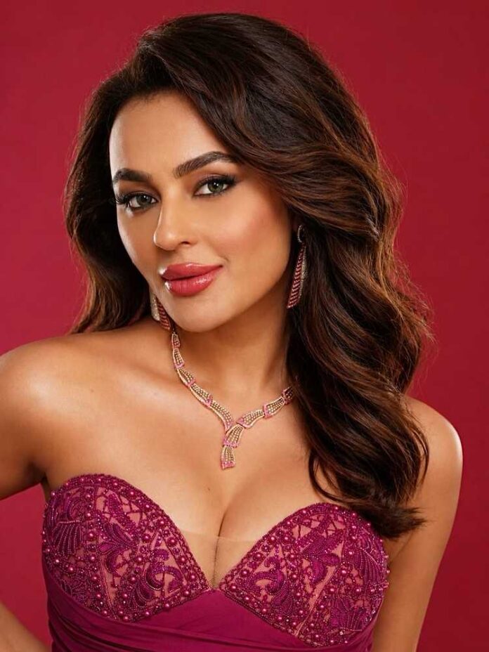 Seerat Kapoor Stuns In Glamorous Wine-Colored Designer Look