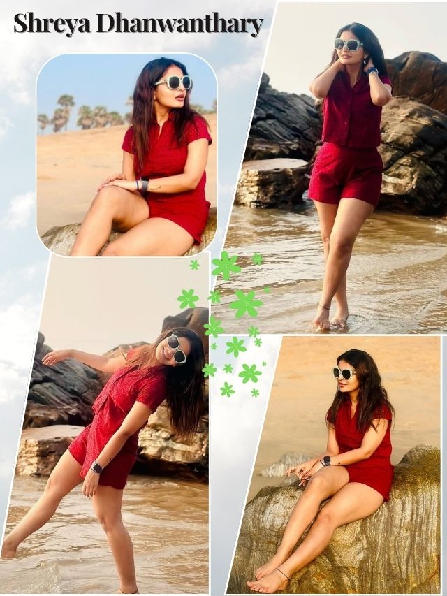 Ananya Nagalla Stuns in Beachside Red Outfit