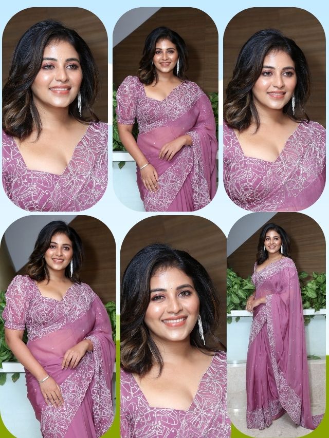 Actress Anjali Stuns in a Graceful Mauve Saree