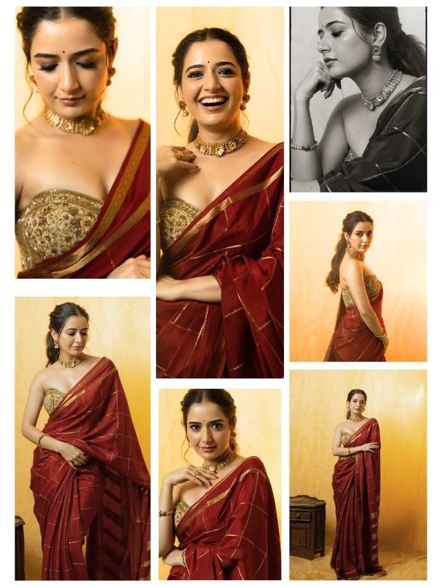 Ashika Ranganath Turns Heads In Regal Maroon Elegance