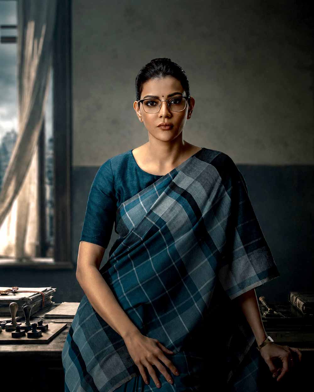 Kajal-Aggarwal’s-Powerful-First-Look-From-NBK111-Unveiled,