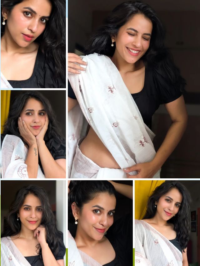 Komalee Prasad’s Graceful Ethnic Charm in White Saree