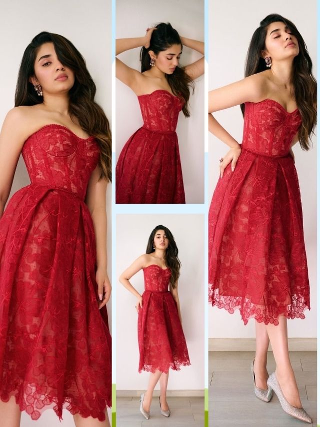 Krithi Shetty Stuns in a Ravishing Red Dress