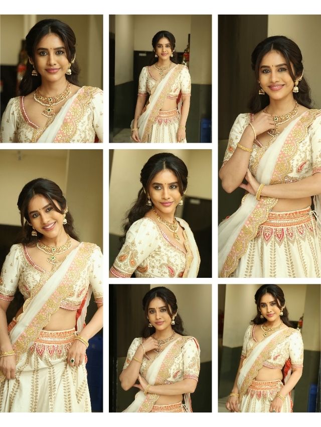 Nabha Natesh Stuns in Elegant Ivory Ethnic Look
