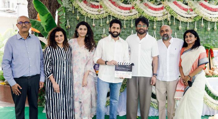 Naga Chaitanya’s Dhootha 2 Launched Grandly with Nagarjuna’s Clapboard