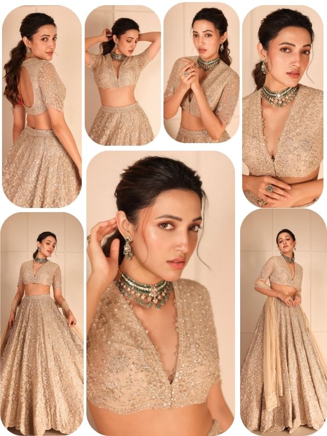 Neha Shetty Shines in Regal Champagne Elegance