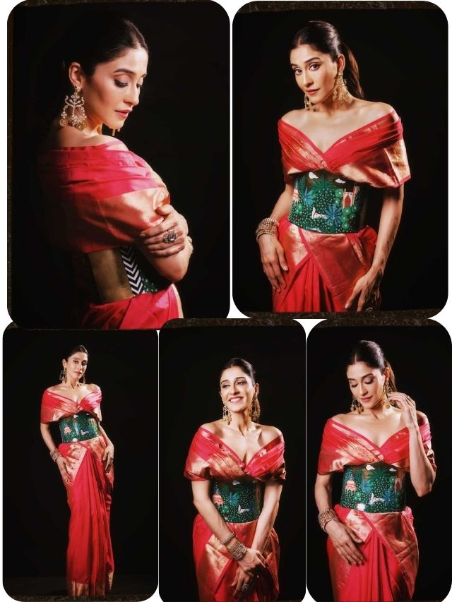Regina Cassandra Stuns in a Regal Fusion Saree Look