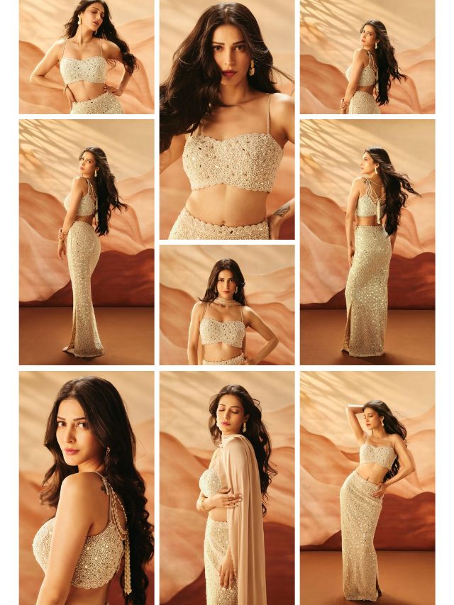 Shruti Haasan Stuns in a Shimmering Desert-Inspired Glam Look