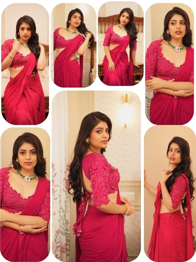 Bandhavi Sridhar Turns Heads in a Stunning Pink Saree