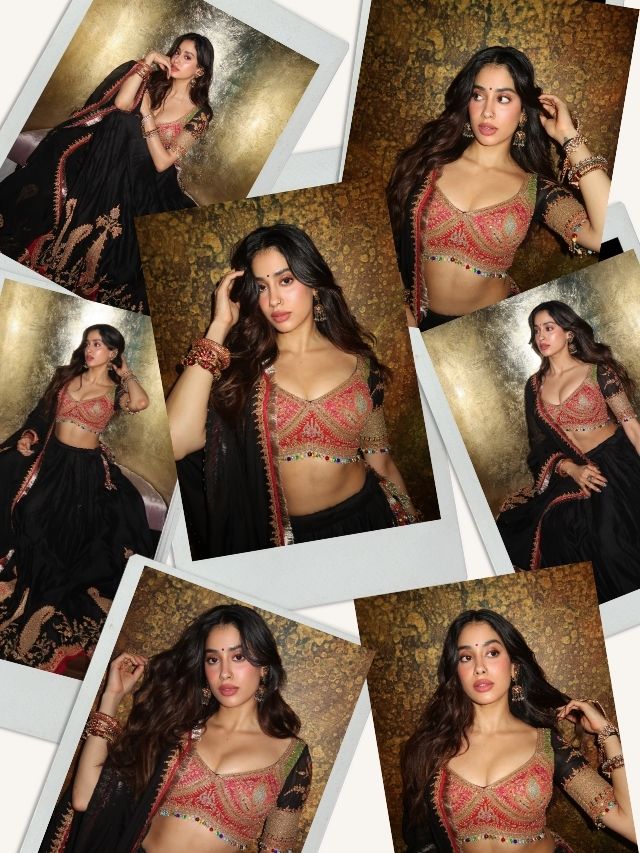 Janhvi Kapoor Stuns in a Glamorous Black Lehenga