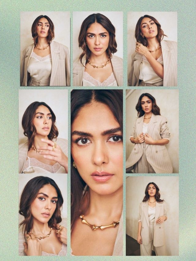 Mrunal Thakur Stuns in Chic Neutral Power Dressing