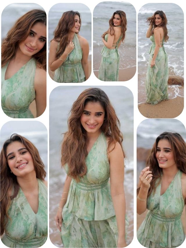 Rasha Thadani Stuns in Dreamy Mint Green Beach Look
