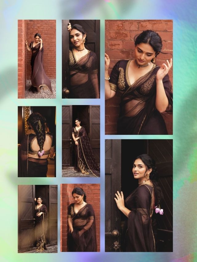 Kayadu Lohar Turns Up the Glam in an Elegant Black Saree