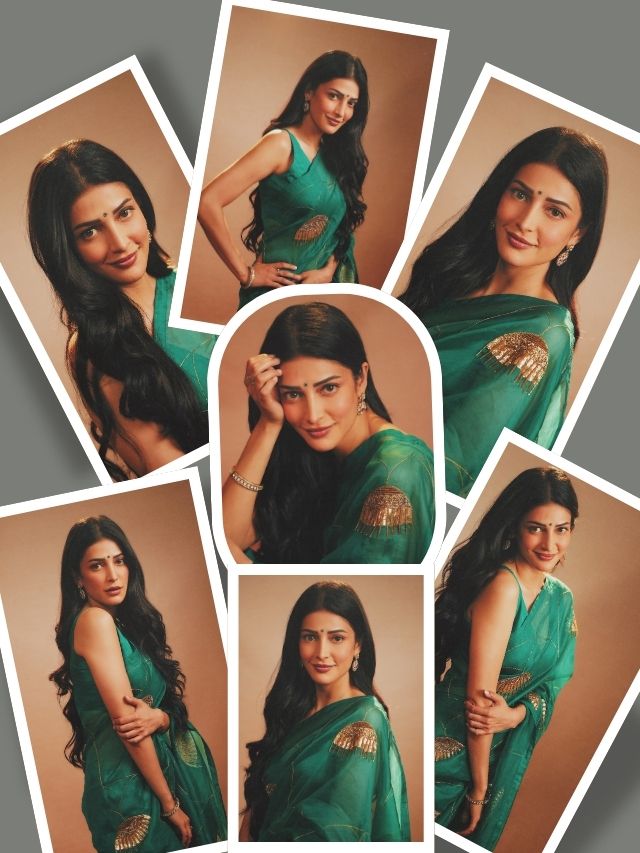 Shruti Haasan’s Elegant Emerald Saree Look Wins Hearts
