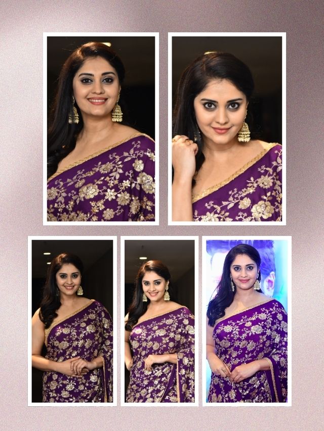 Surbhi Stuns in Elegant Purple Saree