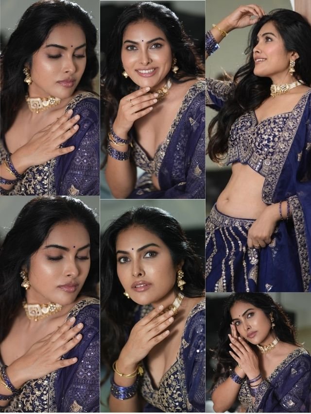 Divi Vadthya Looks Like a Royal Dream in Stunning Blue Ethnic Wear