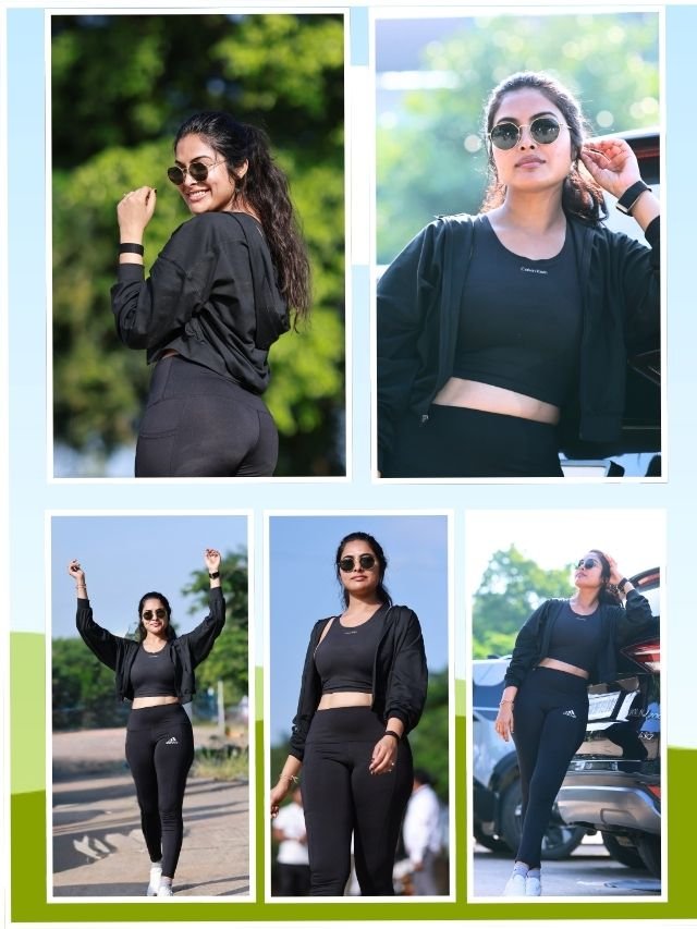 Divi Vadthya Turns Heads in All-Black Athleisure
