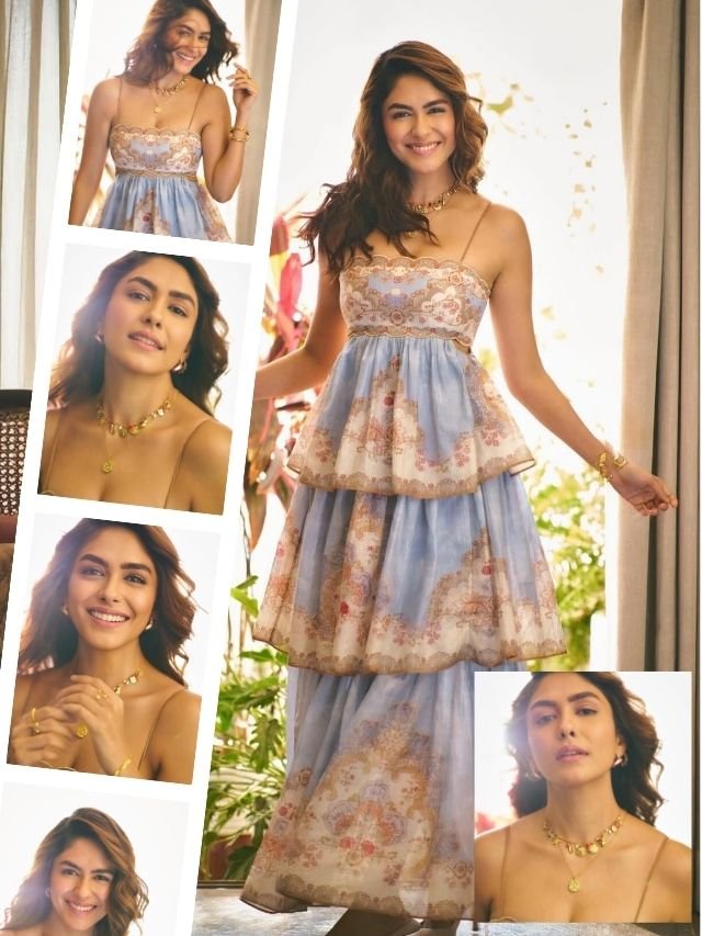 Mrunal Thakur Exudes Ethereal Elegance in Floral Pastel Ensemble