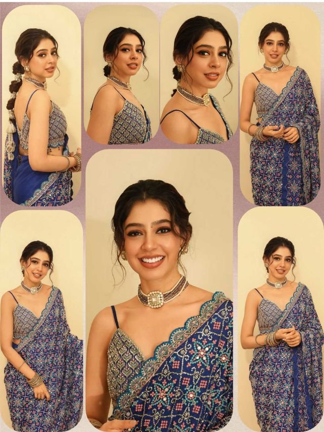 Niti Taylor Stuns in a Gorgeous Blue Saree Look