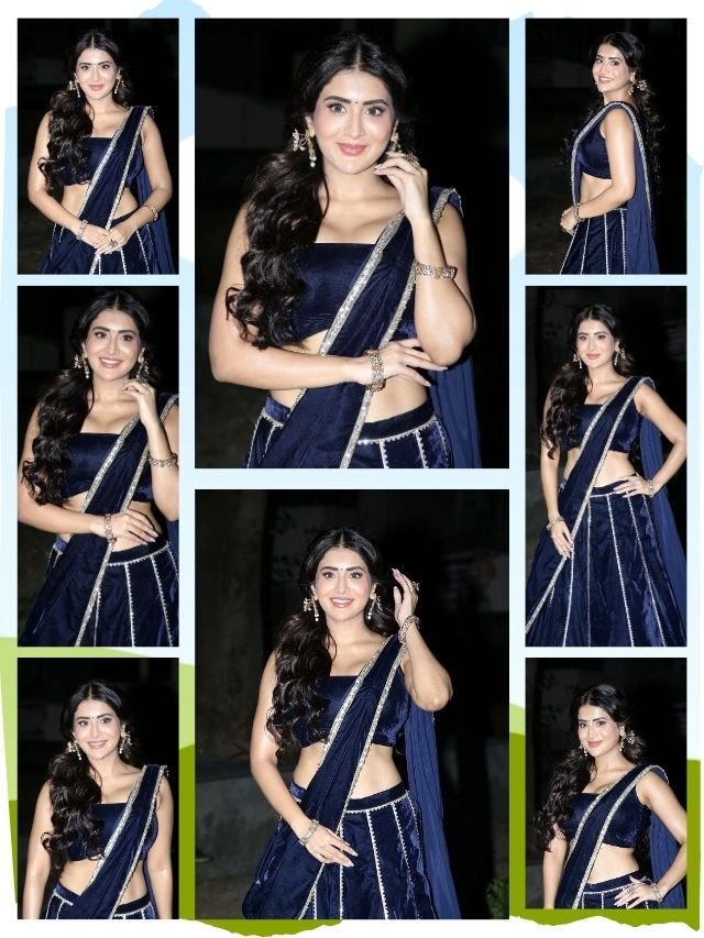 Rashi Singh Stuns in a Gorgeous Navy Blue Saree ✨