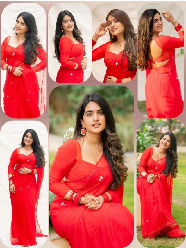 Sravanthi Chokarapu Stuns in Elegant Red Saree Look